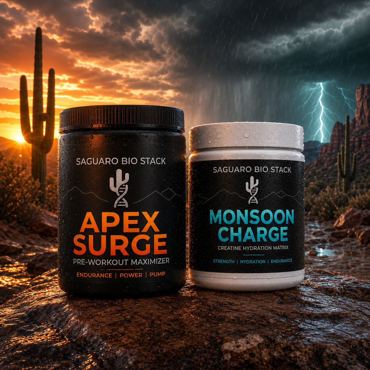 Saguaro Bio Stack Storm Surge Stack bundle with Apex Surge and Monsoon Charge